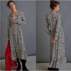 Mare Mare Anthropologie Lynda leopard print maxi dress sz small